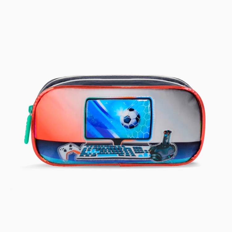 Cartuchera Escolar Footy 2026 Pro Gamer Roja 2 cierres Art.F264070